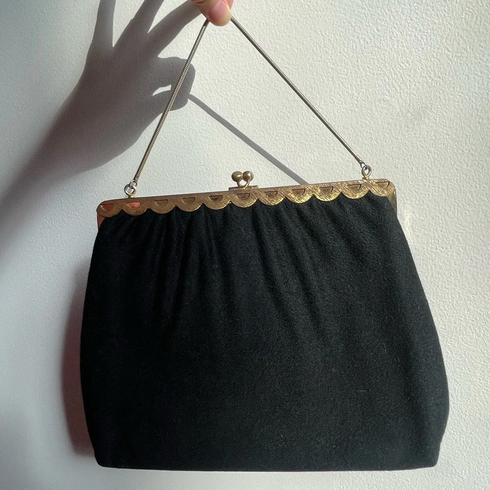 Vintage Ingber Kiss-lock Wool purse - Picture 8 of 8